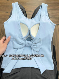Dopamine Blue Backless Lace up Camisole Womens Underwear That Makes Your Back More Beautiful Bra Integrated Basic Sleeveless Tops Outerwear