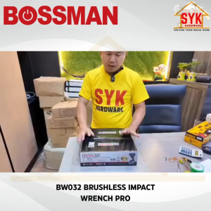 SYK Bossman BW032 Cordless Brushless Impact Wrench Pro Machine Battery Power Tools Mesin Impact Bateri