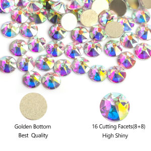 8 big + 8 small 2088 Cut Facets Nail Rhinestone Crystal AB Flatback Non Hotfix Rhinestones Decoration Crystal Stones