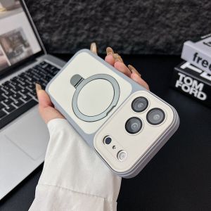 szhaiyu | Luxury For MagSafe Magnet Magnetic Stand Phone Case For iPhone 17 16 15 14 13 12 Pro Max Plus Air Full Camera Protection Cover