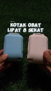 Kotak Penyimpanan Obat Lipat 8 Sekat Tempat Pil Tablet Storage Box