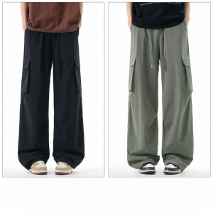 izzue | Light Grey Cord Ice Silk Quick Dry Straight Casual Pants