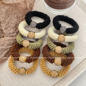 ยางรัดผมทรงกลมสไตล์หวาน ยางรัดผมขนแกะเนื้อนุ่ม ยางรัดผมรัดผมสั้น ยางรัดผมแบบทันสมัย อัพเดทใหม่ในช่วงฤดูใบไม้ร่วงและฤดูหนาว