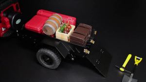Aluminum Alloy Utility Trailer Car with Hitch for TRX4M 1/18 1/24 RC Crawler SCX24 Defender Bronco K10 Upgrade Parts