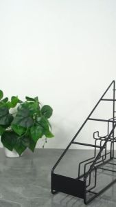 Black Four-Layer Iron Storage Rack Multi-functional Wine Storage Rack Bar Display Rack Organiser  Stainless  Steel Metal Rack