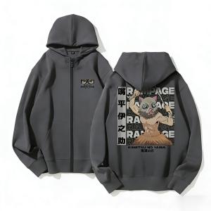 Bandai | Demon Slayer Inosuke Anime Hoodie Sweatshirt Zip Up Jacket Men Women Casual Long Sleeve Tops Streetwear Pullover 2026 Winter New