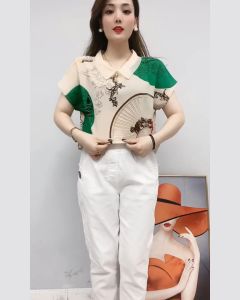 Áo trung niên Panso mẫu K44 chất lụa mát mịn cao cấp full size từ 40-80kg