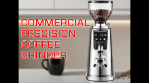 LAHOME Mesin Penggiling Smart Commercial Coffee Grinder Professional 100 Pengaturan Flat Burr 64mm Penggiling Komersial Mesin Giling Biji Kopi Full Stainless Steel Fast Grinding