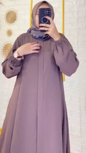 Gamis Terbaru Wanita atau Dress Maryam Crinkle Airflow Allsize