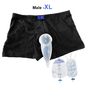 1PCS External Bedridden Wearable Silicone Male Urine Bag With Urinary Catheter Urine Collector Underpants Drainage Bag Reusable