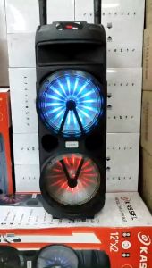 FREE USB 12\"x2 Double Speaker Bluetooth Wireless Speaker FREE Wireless Mic (w/USB & FM Radio) K-1291D