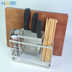 Kệ đựng đũa muỗng dao thớt đa năng inox 304 Hobby Home Decor KDMT4