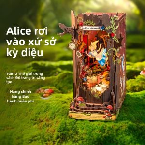 Rolife(rolife) | Đế Đỡ Sách Gỗ Nhỏ DIY Chủ Đề Alice in Wonderland