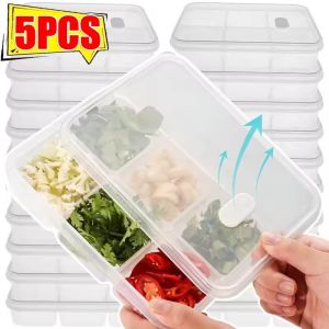 5Pcs Refrigerator Fresh-Keeping Box Food Storage Container Divided Box with Lid Meat Vegetable Transparent Sealed Storage Boxes