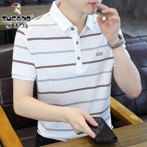 Áo Thun Polo Kẻ Sọc TUCANO Dành Cho Nam Mùa Hè 2025 Áo Thun Cotton Thường Ngày Tay Ngắn Cổ Polo Thời Trang Thường Ngày