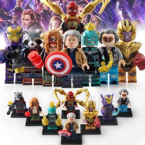 Đồ Chơi Xây Dựng Gạch Avengers Chủ Đề Fat Thor và Captain America Già
