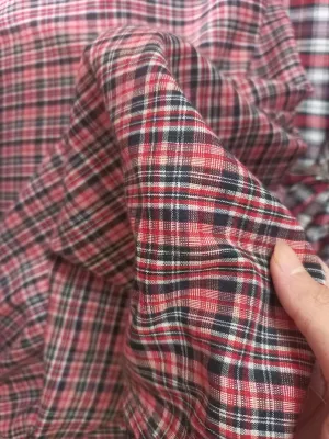 Vải cotton kate 35/65 sọc caro khổ 1m5