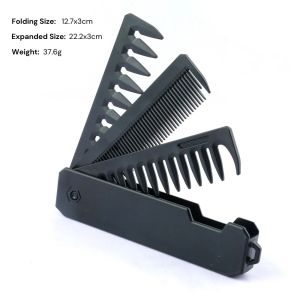 Multifuncional Portable Folding Pocket Combs Wide Tooth Oil Head Comb Beard Combing Barber Hair Clipper Comb Hair Styling Tools