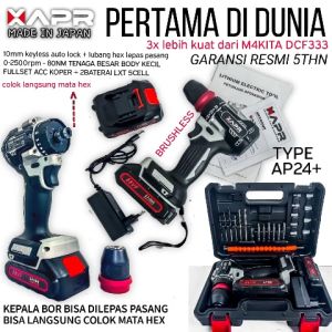 APR Bor Cordless AP24+ 10mm Impact Drill 2 Baterai 88 Vf LXT 5 Cell Fast Charging