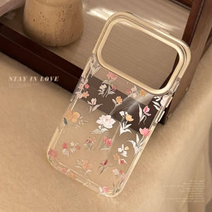 Korean Oil Painting Colorful Flowers Pattern Phone Case for iPhone 17 16 15 14 13 12 Pro Max Clear Shockproof Protective Cover