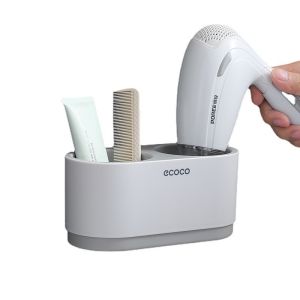 Ecoco hairdryer holder wall hanging hairdryer storage box bathroom storage box.