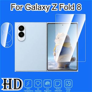 9H HD Screen Tempered Glass Film Back Camera Lens Protectors for Samsung Galaxy Z Fold 8 Ultra (Wide) 7 6 5 4 5G 2.5D Full Cover
