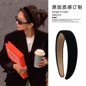 Black Velvet Hairband Womens High Hairline Headband Fashionable Korean Style Fresh out New Autumn Winter MIA MAY