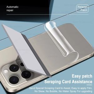 ฟิล์มไฮโดรเจลฝาหลังอ่อนนุ่มชัดเจนแบบ HD สำหรับ iPhone 16 15 14 13 12 11 Pro Max Plus 16e ขนาดเล็ก1-3ชิ้น5000D สำหรับ iPhone Xs Max XR X SE 2020 2022 8 7 6S Plus ปกป้องหน้าจอโทรศัพท์