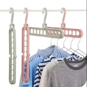 Multifunctional Closet Organizer Premium Wardrobe Clothing Hanger with 9 Hole Space Saving Clothes Hangers Folding Clothes Hanger