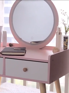 Dofia HS Best Seller European Vanity Set Make-up Drawer Lock Desk with Sliding Mirror and Chair Multi-functional Table Bedroom Dresser Cabinet Vanity Dresser Organizer Table with Mirror and Chair on BIG SALE