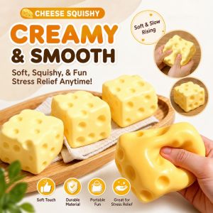 Aitemay cheesecube Squishy bóng căng với âm thanh Crunch asmr bộ đồ chơi cảm giác Fidget Tăng chậm cho học giảm lo lắng văn phòng