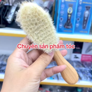Barber Chổi phủi tóc Barber MS059 cao cấp cán gỗ sang trọng kích thước 18cm x 8cm lông quét 2cm phù hợp cho tiệm tóc và Barbershop