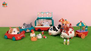 BBTAM Pet Care Play Pretend Grooming Feeding Dog Simulation Voice Activate Montessori Toy for Kids