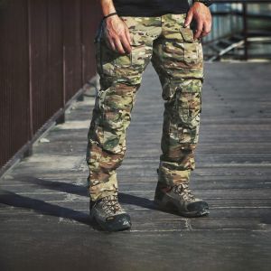 กางเกงทำงานยุทธวิธีชาย Emersongear ทรงหลวม 4 ฤดู ผ้าฝ้ายผสม กางเกงขายาว 4 กระเป๋า กางเกงขายาวสำหรับทำงานกลางแจ้ง