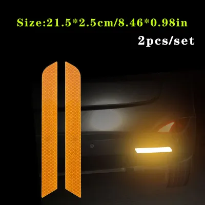2pcs/set Car Bumper Reflective Safety Strip Stickers Car Rear Bumper Reflective Sticker Reflective Warning Safety Tape