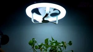 WEWANT Lampu Kipas Angin Plafon Gantung Minimalis RGB Rotation 360° Remote 3 Warna LED