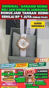 GUESS ORIGINAL - GUESS GW0382L3 - WOMEN LA - Putih - Kulit - Diameter 32 CM. Water Resist 30 Meter Jamdunia / Jam dunia JD18