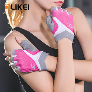 OLIKEI 1 Đôi Găng Tay Tập Gym Nửa Ngón Cho Nam Nữ Găng Tay Thể Dục Thể Thao Găng Tay Đạp Xe Ngoài Trời Găng Tay Tập Yoga Quả Tạ Chống Trượt Thoáng Khí