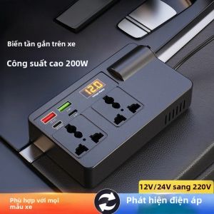 Bộ Chuyển Đổi Nguồn Điện Ô Tô 12V24V Sang 220V Ổ Cắm Đa Chức Năng 2 Cổng Sạc USB Bộ Sạc Điện Thoại Di Động Cho Ô Tô