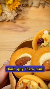 Bánh quy pizza mini bánh hạt đồng xu mix hạt nhiều vị hạt điều hạnh nhân nho khô hương vị thơm ngon khó cưỡng