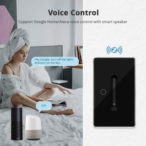 zemismart Tuya Zigbee Ceiling Fans SwitchEU 1Gang Neutral Fan SwitchSmart Touch Panel Interruptor Alexa Google Home Voice Controlwork with Tuya Zigbee Hub