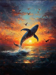 Jigsaw Puzzle 1000 Pieces Adorable Bunny And Giant Whale Under Starry Sky For Adults Stress Relief Puzzle Fun Present