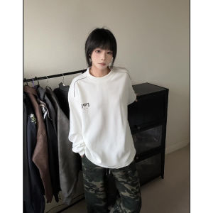 เสื้อสเวตเตอร์คอกลมแขนยาวสไตล์อเมริกัน ตาเสียดสีสีม่วง แฟชั่นฤดูใบไม้ผลิและฤดูใบไม้ร่วง สำหรับผู้ชาย ดีไซน์ INS ลำลอง