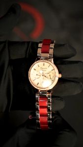 Jam Tangan Wanita Alexandre Christie Multifunction AC 2A94 BFBRGRE Gold Dial Dual Tone Stainless Steel Strap