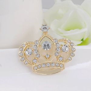 Female Crown Brooch: A Simulated Crystal White K Engagement Wedding Brooch for Women