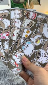 Combo 50 Sticker Mèo Ami chống nước sticker dán laptop điện thoại đàn guitar mũ bảo hiểm vali. MSP: ST113