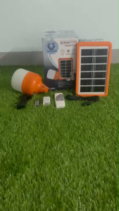 IWACHI หลอดไฟฉุกเฉินทรงกระบอกโซล่าเซลล์ 120W พลังงานแสงอาทิตย์ พร้อมรีโมและแผงโซล่าเซลล์ แสงสีขาว ไฟฉุกเฉิน