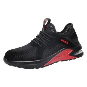 DINGGU | Mens Work Shoes Anti-Odor Lightweight Anti-Crush Anti-Puncture Steel Toe Soft Sole Summer Breathable
