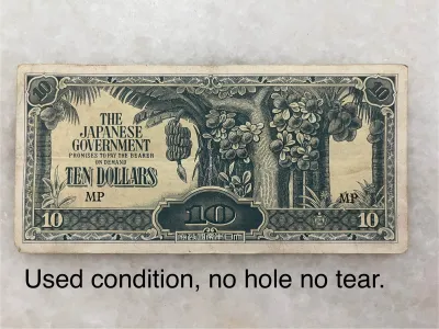 Malaya 10 Dollar banana banknote Japanese Invasion Money JIM 1941 to 1945