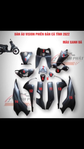 DÀN ÁO VISION XANH ĐÁ CÁ TÍNH 2021 ZIN HÃNG HONDA (BÁN LẺ TỪNG MÓN)